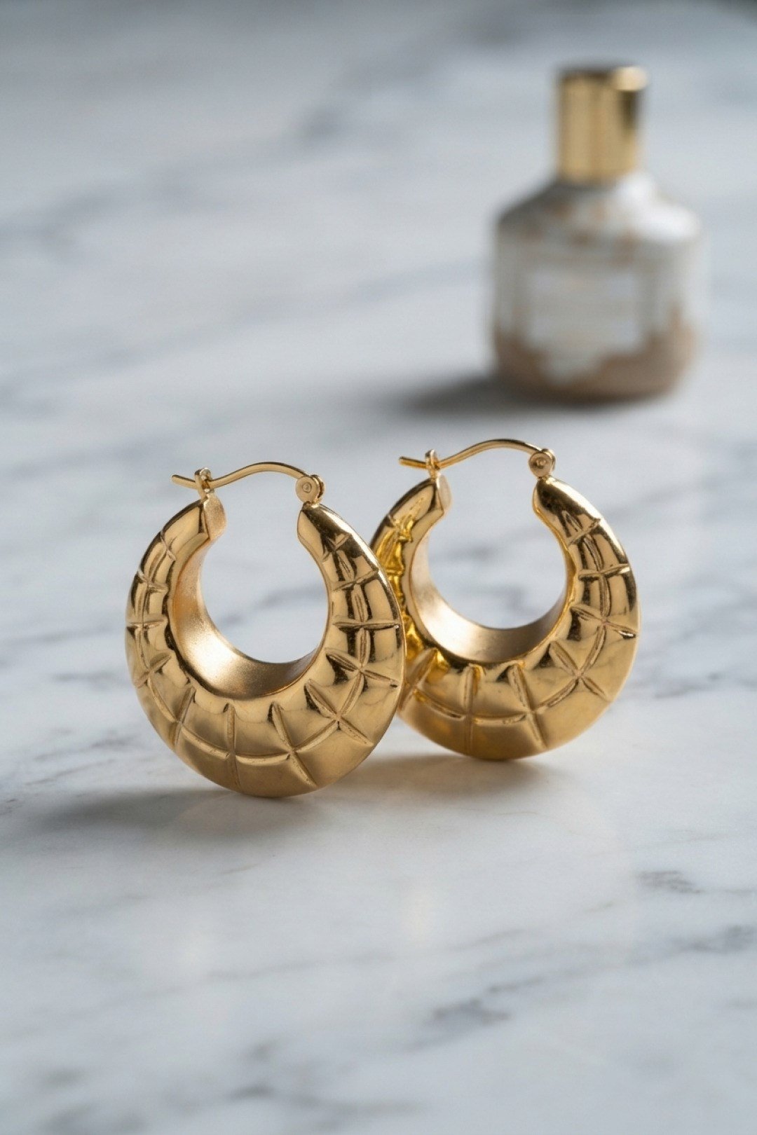 316L Çelik Gold Renk Bohem Halka Model Küpe