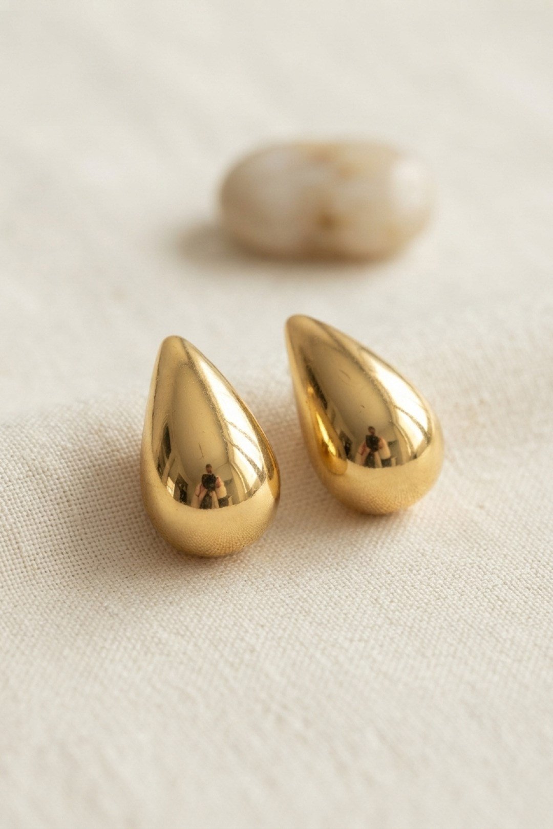 316L Çelik Gold Renk Damla Model Küpe