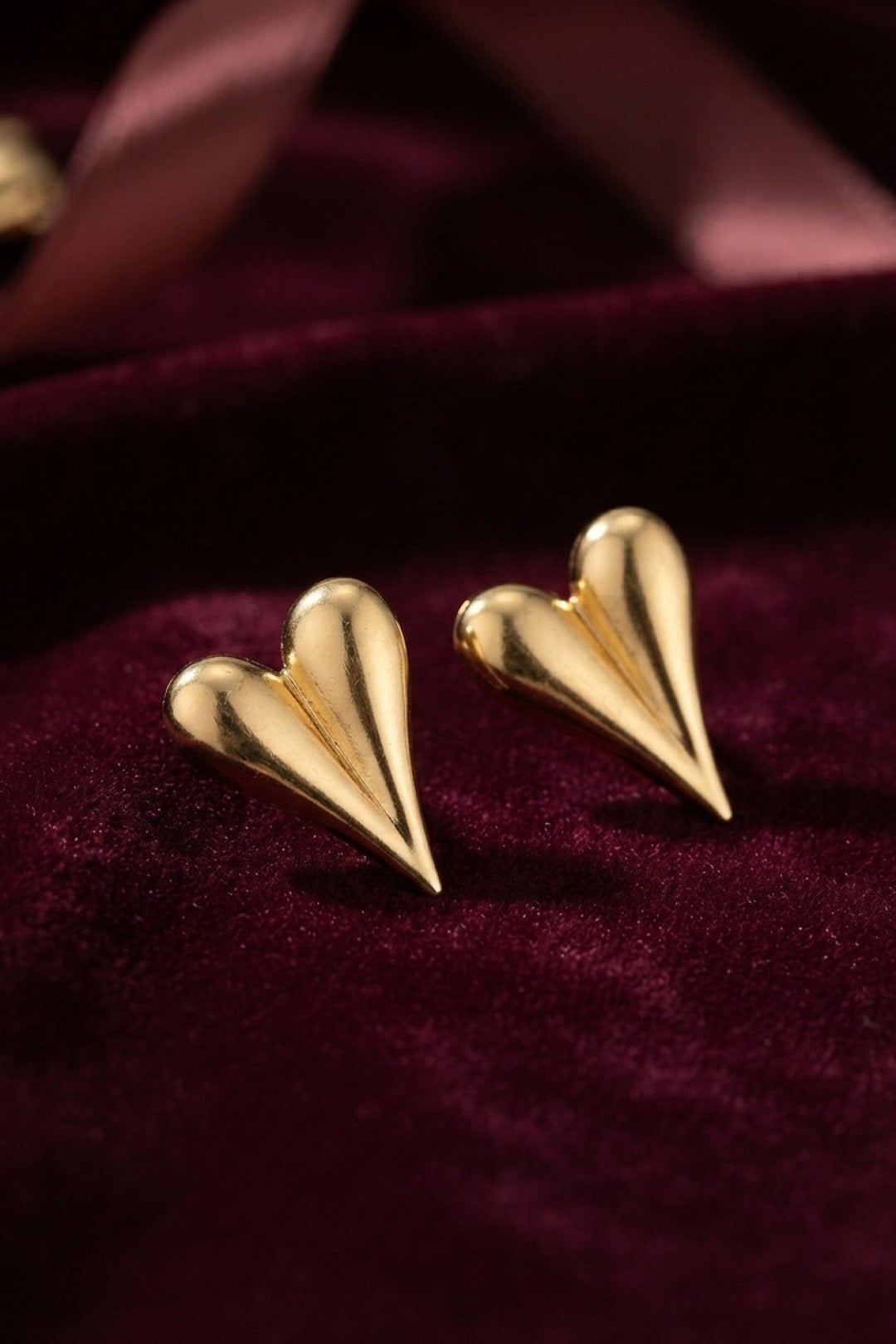 316L Çelik Gold Renk Kalp Model Küpe