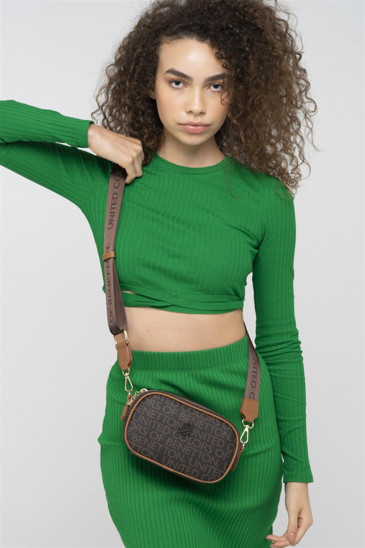 Benetton bnt 837 Kadın Çapraz Çanta Kahve Taba
