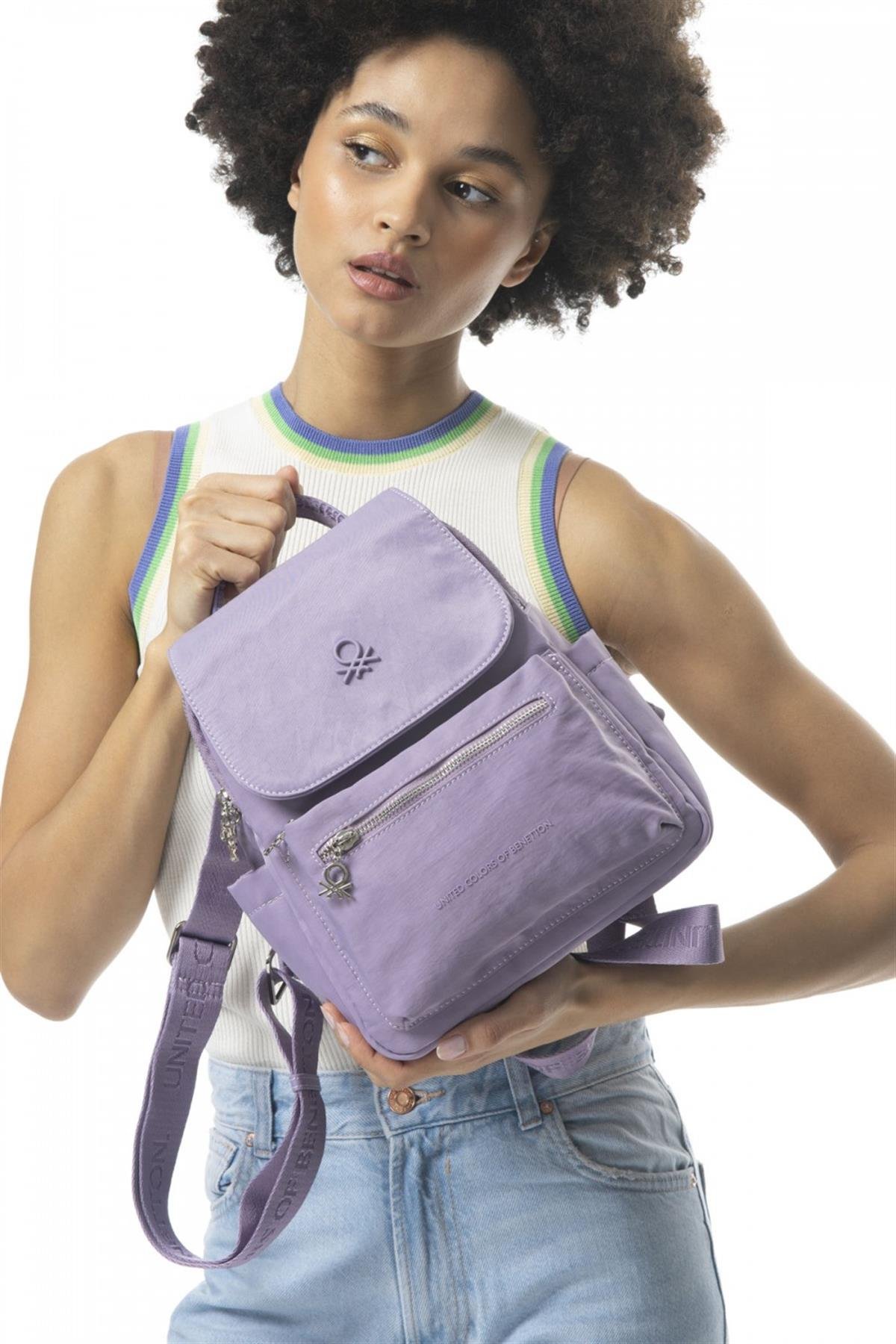 Benetton bnt 908 Kadın Sırt Çantası Lila
