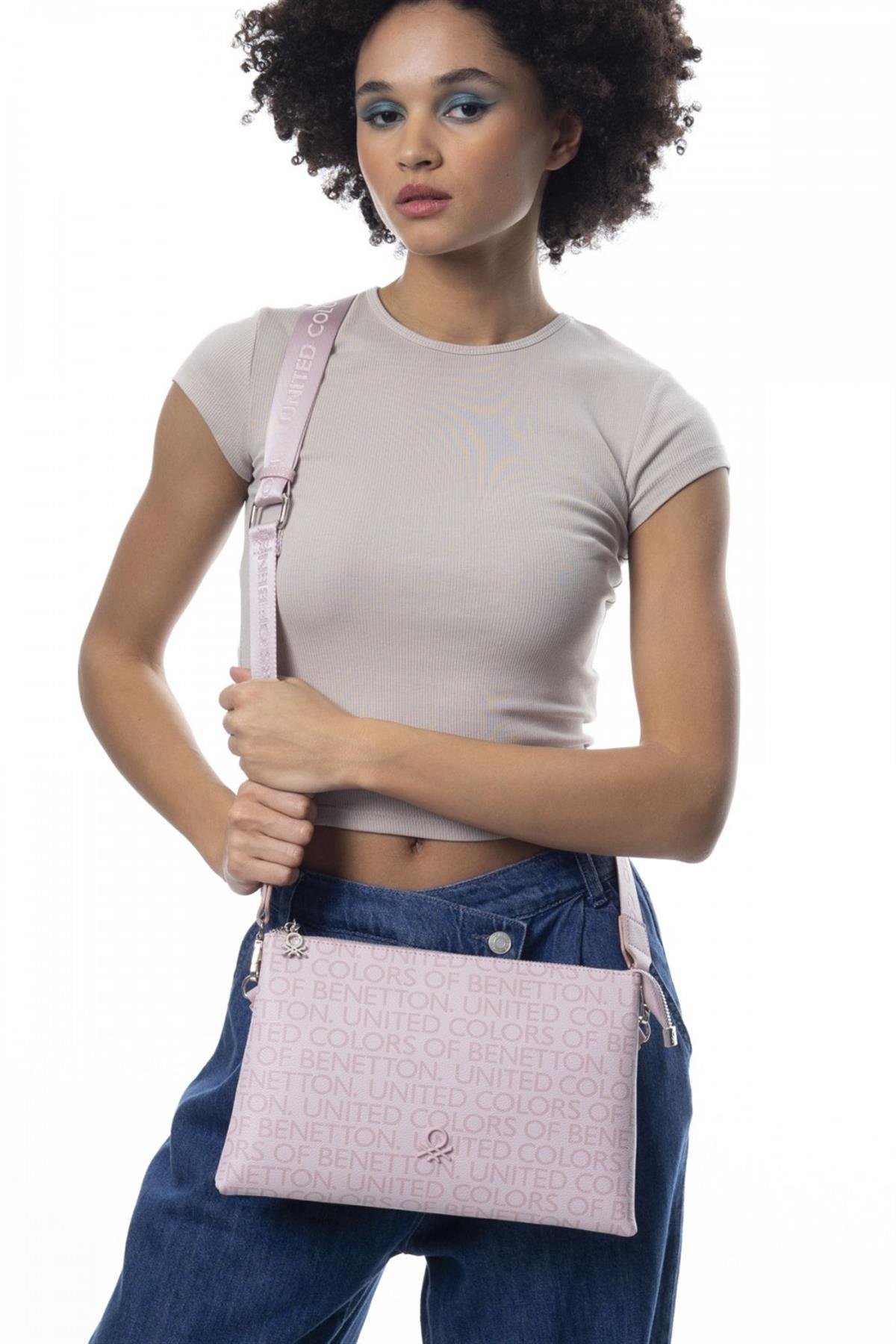 Benetton bnt 968 Kadın Çapraz Çanta Pembe