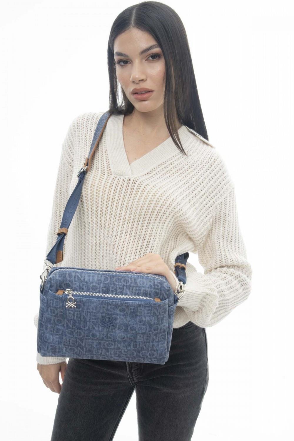Benetton bnt1123 Kadın Çapraz Çanta Kot-Laci