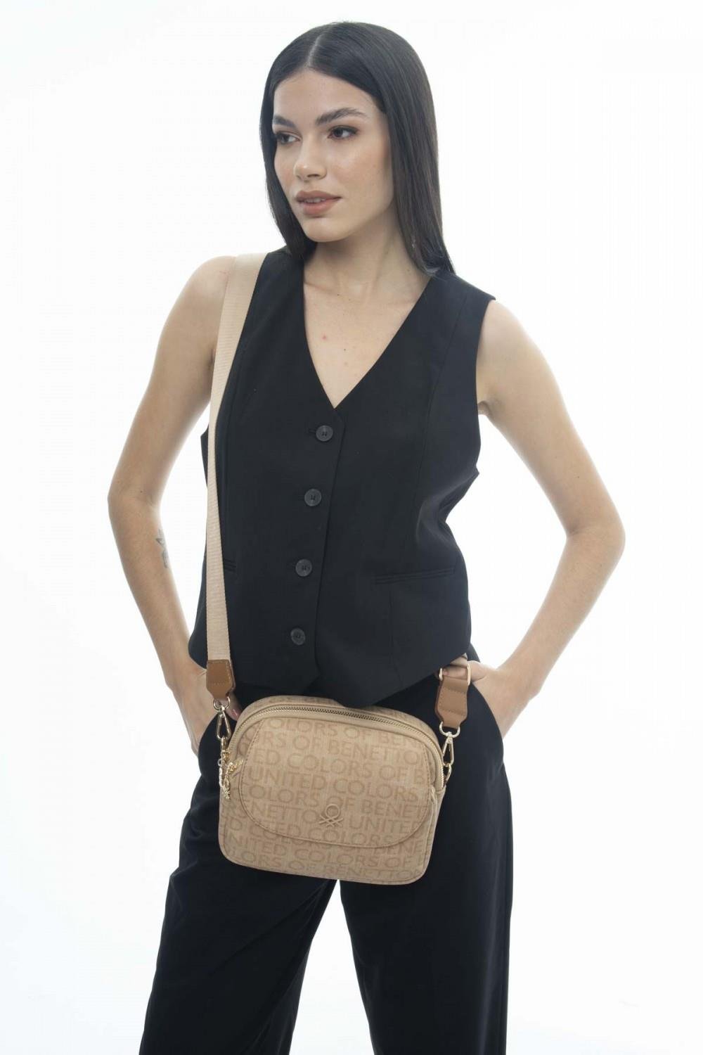 Benetton bnt1135 Kadın Çapraz Çanta Ten