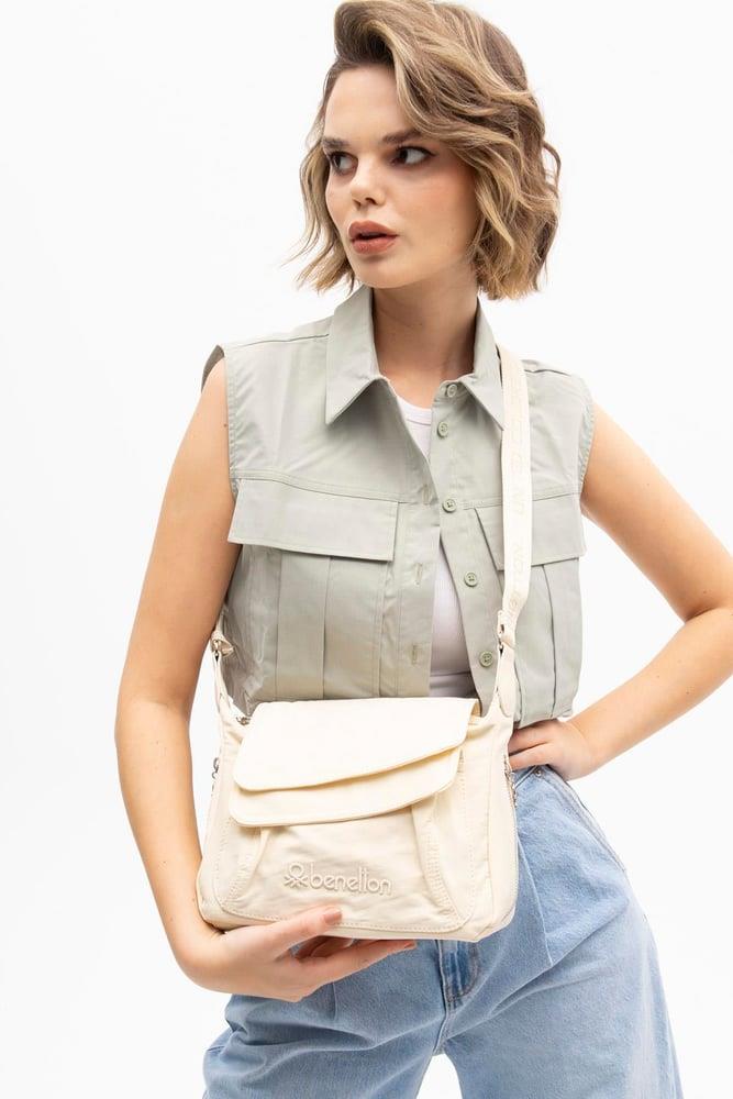 Benetton bnt1196 Kadın Çapraz Çanta Bej
