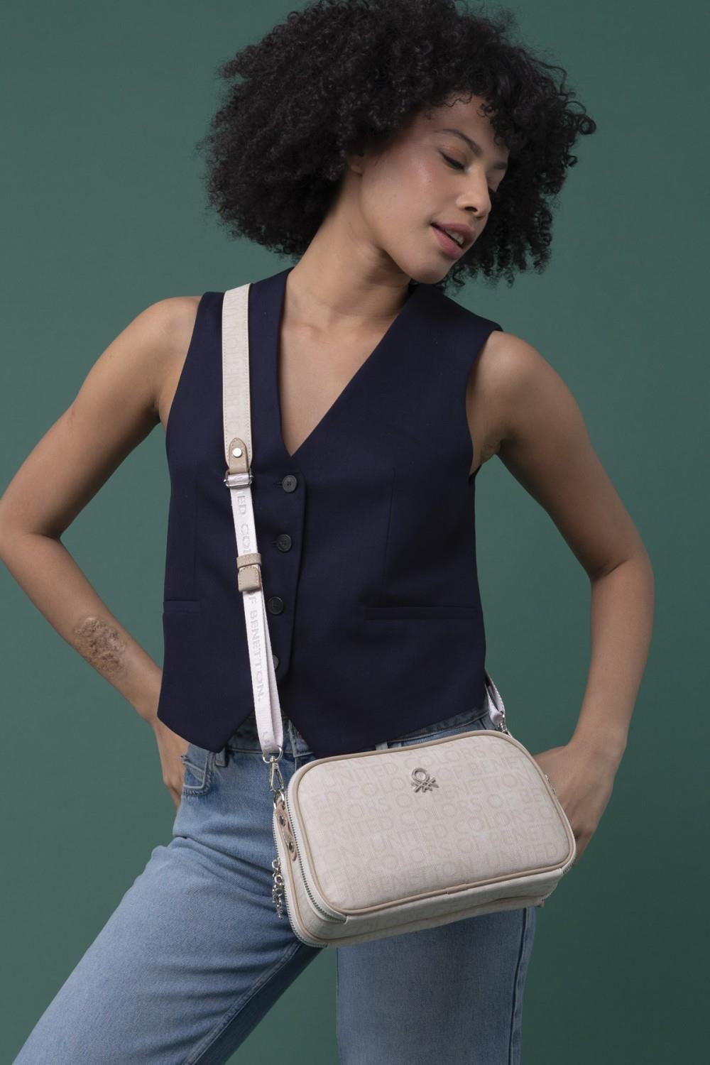 Benetton bnt1277 Kadın Çapraz Çanta Bej