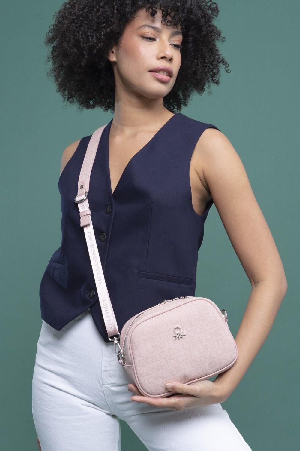 Benetton bnt1293 Kadın Çapraz Çanta Pudra