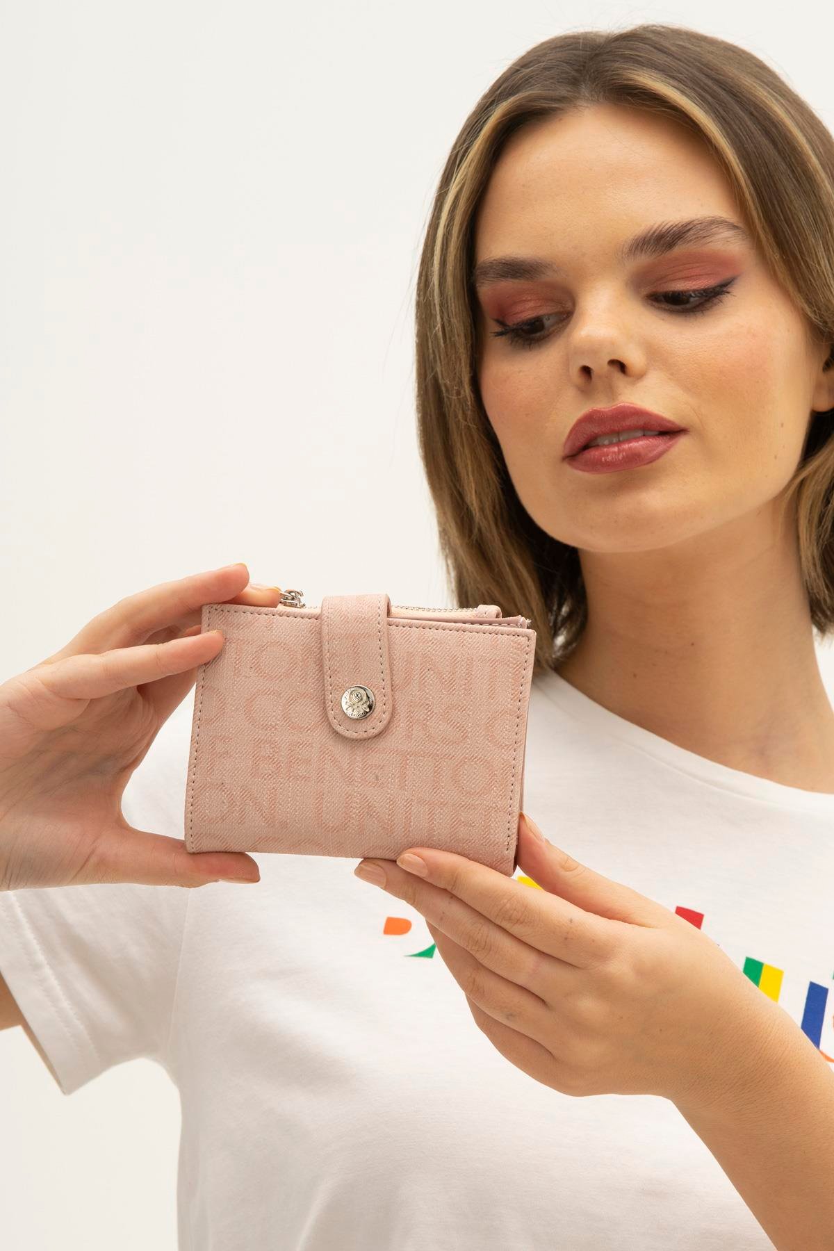 Benetton bnt1310 Kadın Cüzdan Pudra