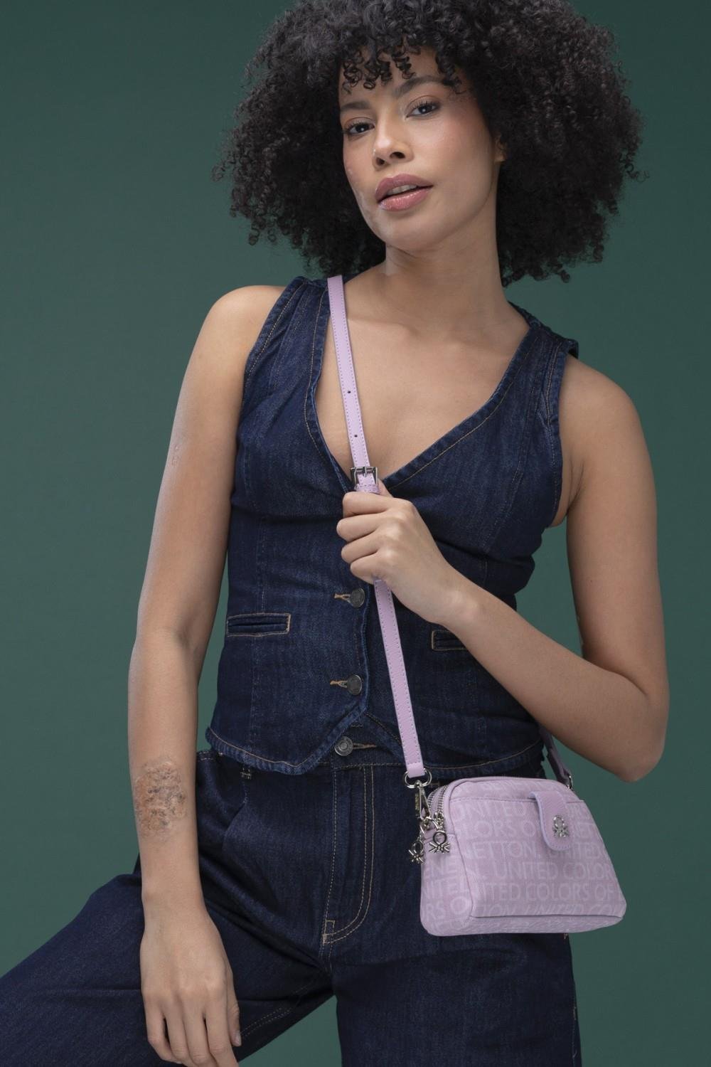 Benetton bnt1320 Kadın Mini Çapraz Çanta Lila