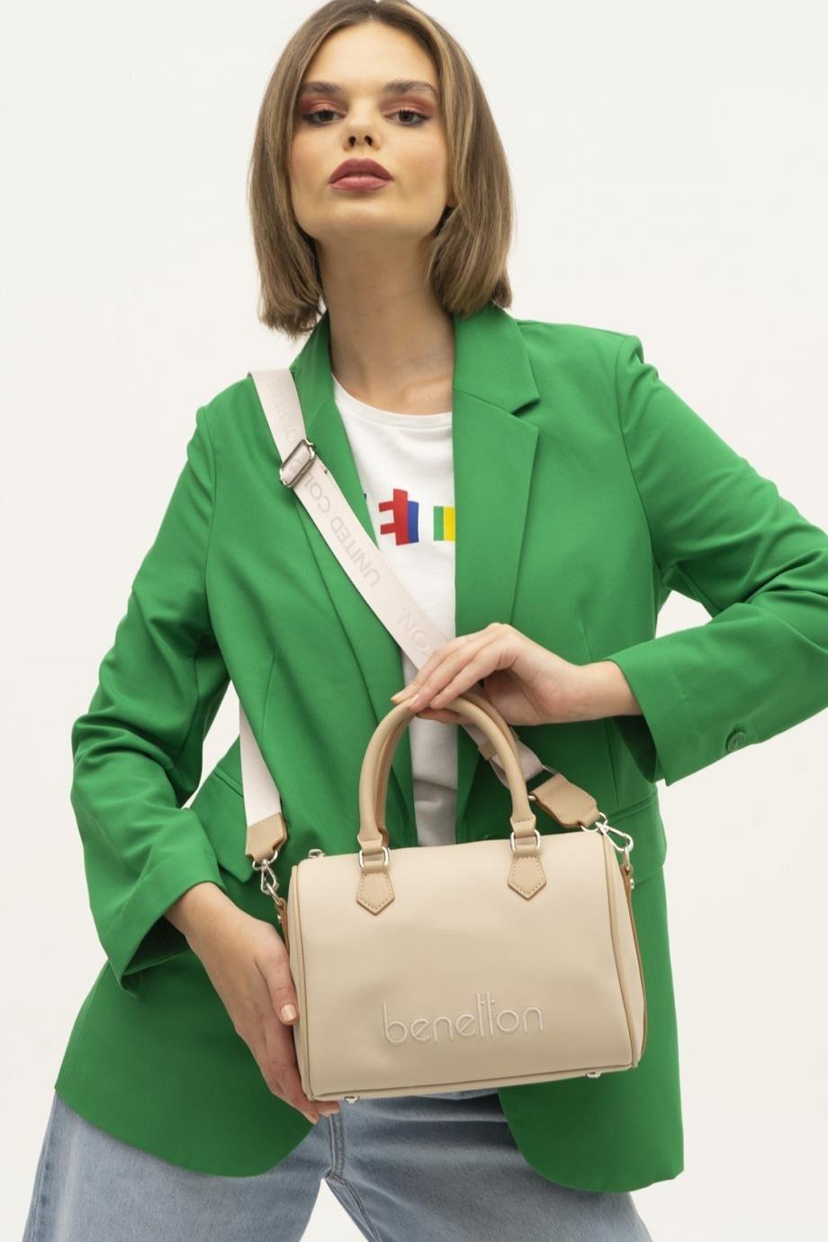 Benetton bnt1348 Kadın El Çantası Bej