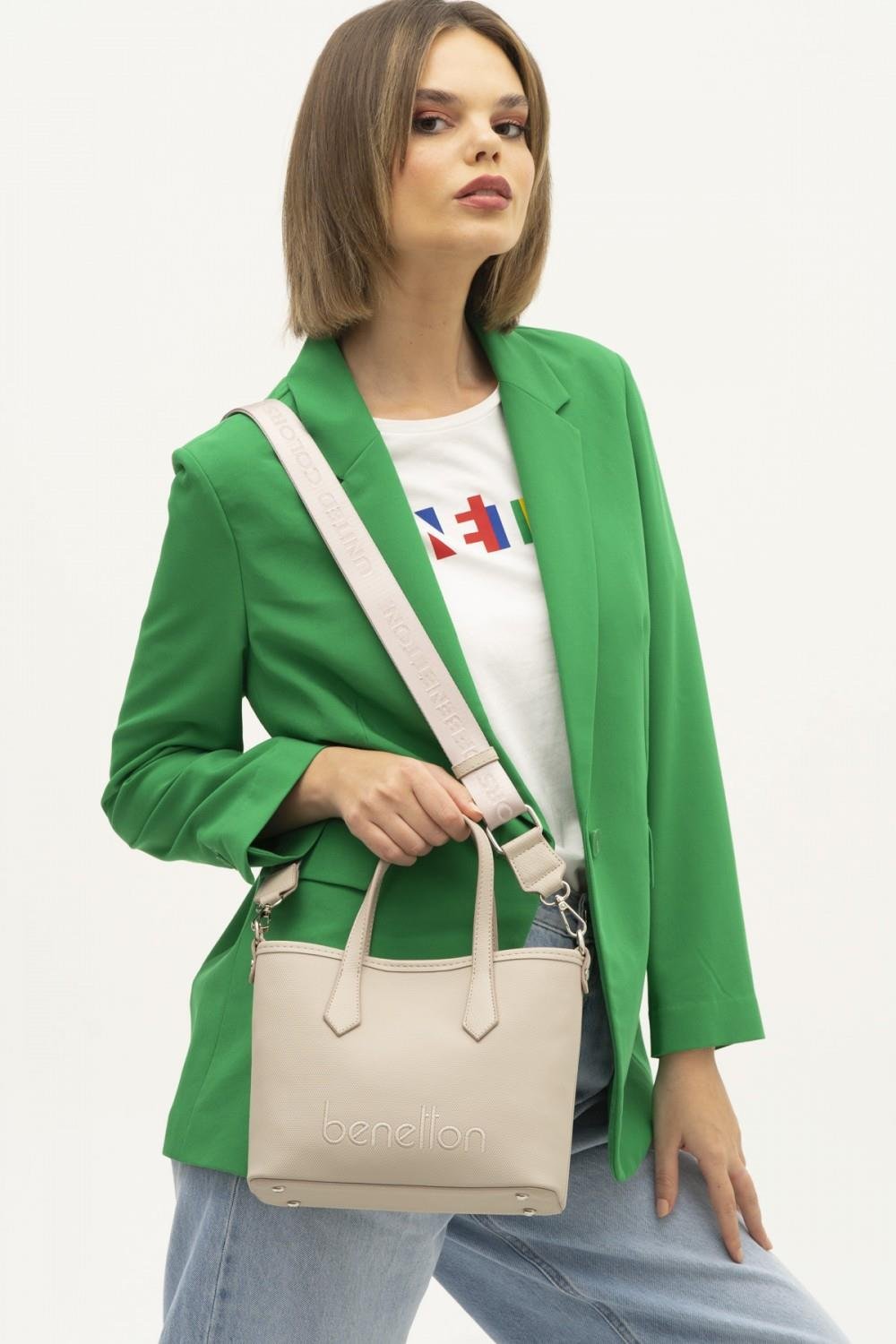 Benetton bnt1354 Kadın El ve Omuz Çantası Taş