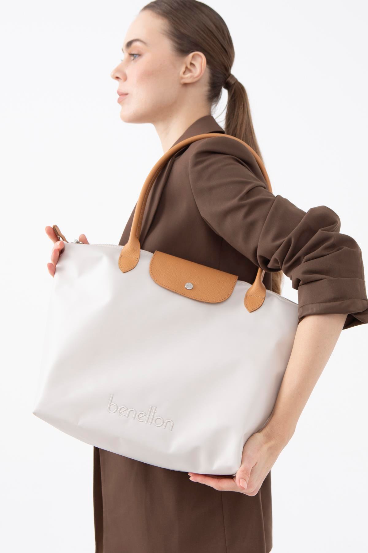 Benetton BNT1355 Kadın Kol Çantası Bej-Camel