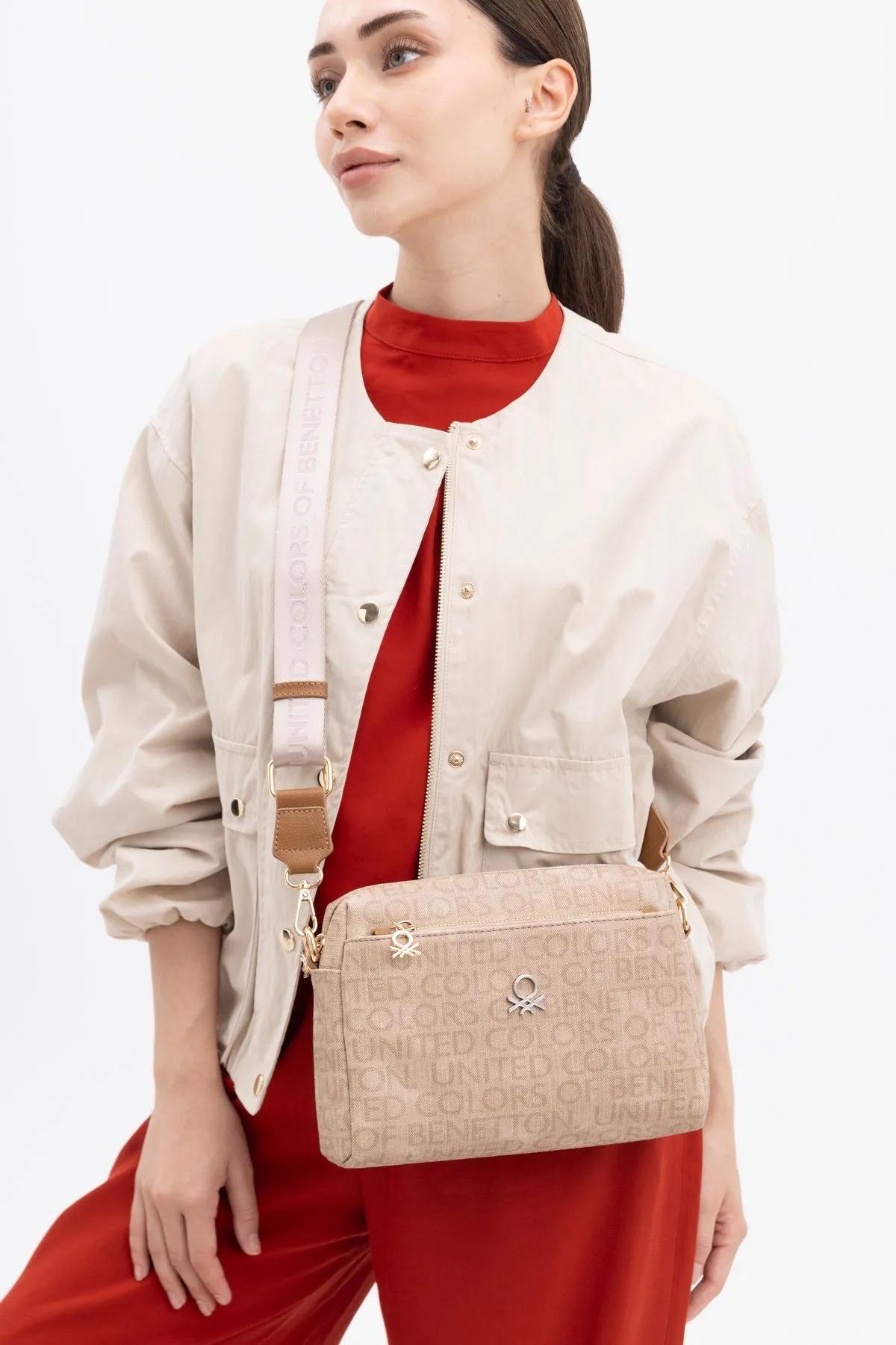 Benetton bnt1381 Kadın Çapraz Çanta Camel