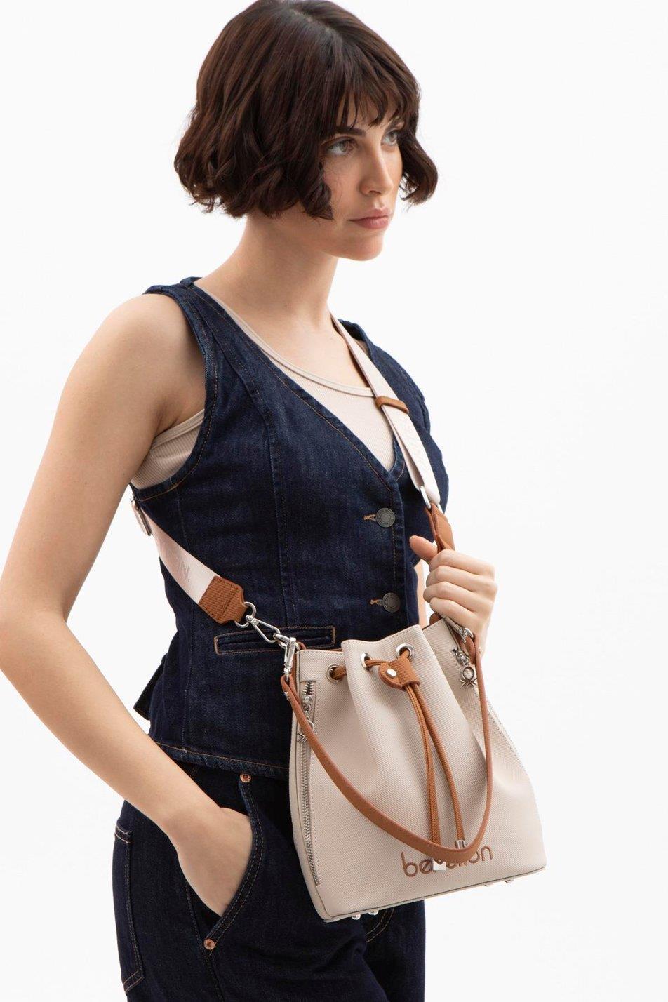 benetton bnt1595 bej-camel kadın çanta
