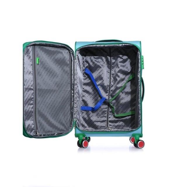 Benetton bnt2100 3lü Kumaş Valiz Seti Turkuaz