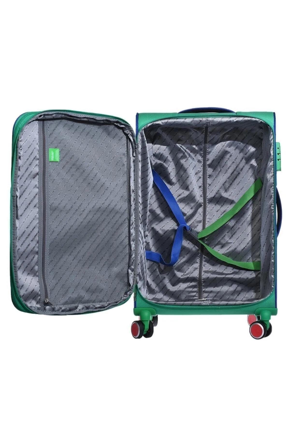 Benetton bnt2100 3lü Kumaş Valiz Seti Yeşil