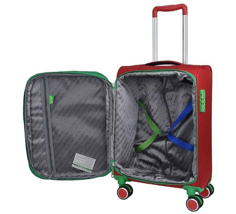BENETTON BNT2100 KUMAŞ VALİZ KIRMIZI KABİN BOY
