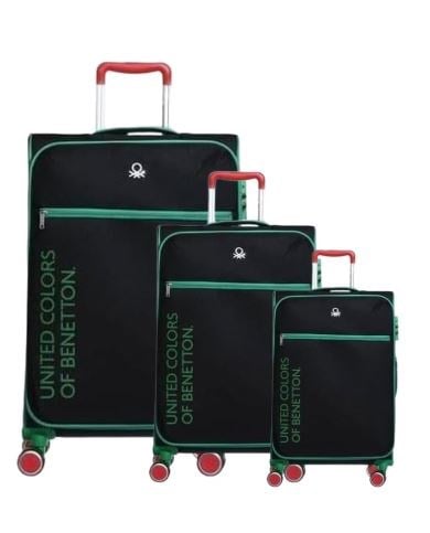 BENETTON BNT2100 KUMAŞ VALİZ  SİYAH 3 LÜ SET