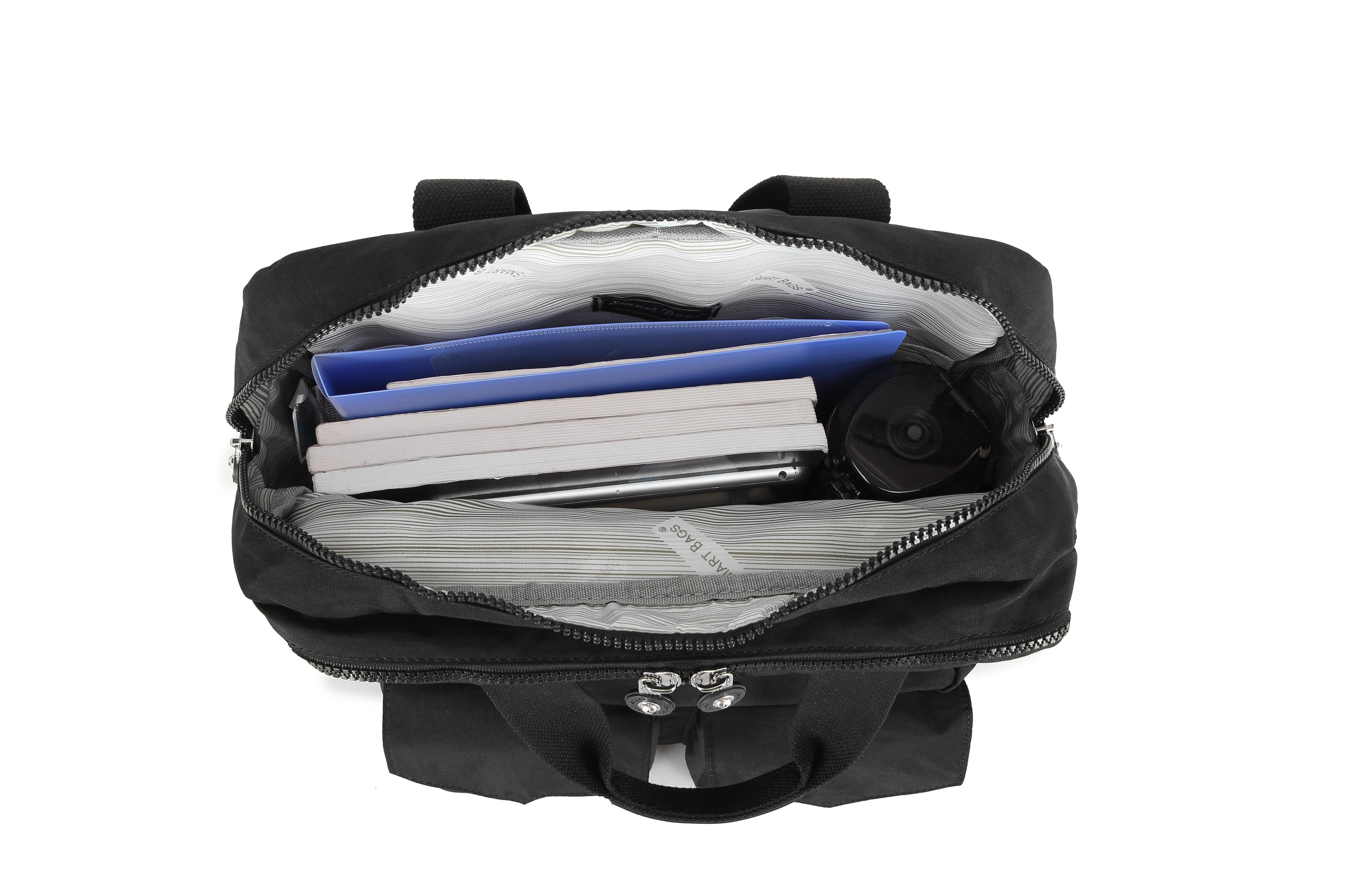 Büyük Boy Krinkıl Kumaş Sırt Çantası Smart Bags 1175 Siyah