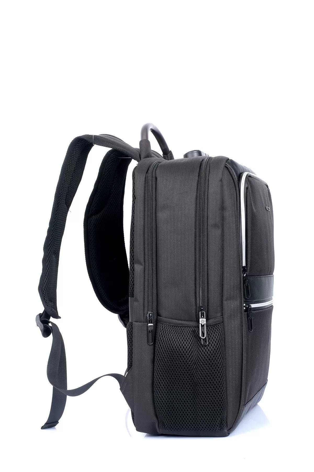 ÇÇS 51309 Kilitli Laptop Korumalı USB Sırt Çantası Siyah