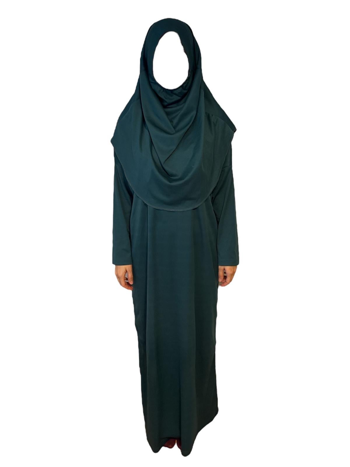 Kız Çocuk Tek Parça Namaz Elbisesi Gül Kurusu