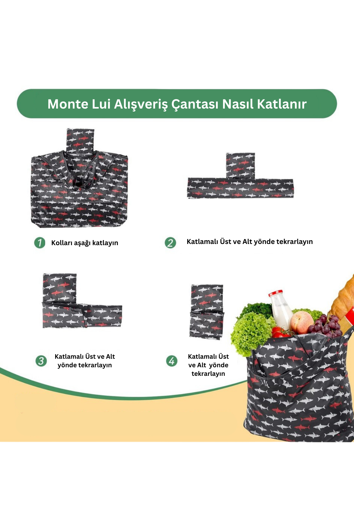 Monte Lui Katlanabilir Alışveriş Bez Çantası 