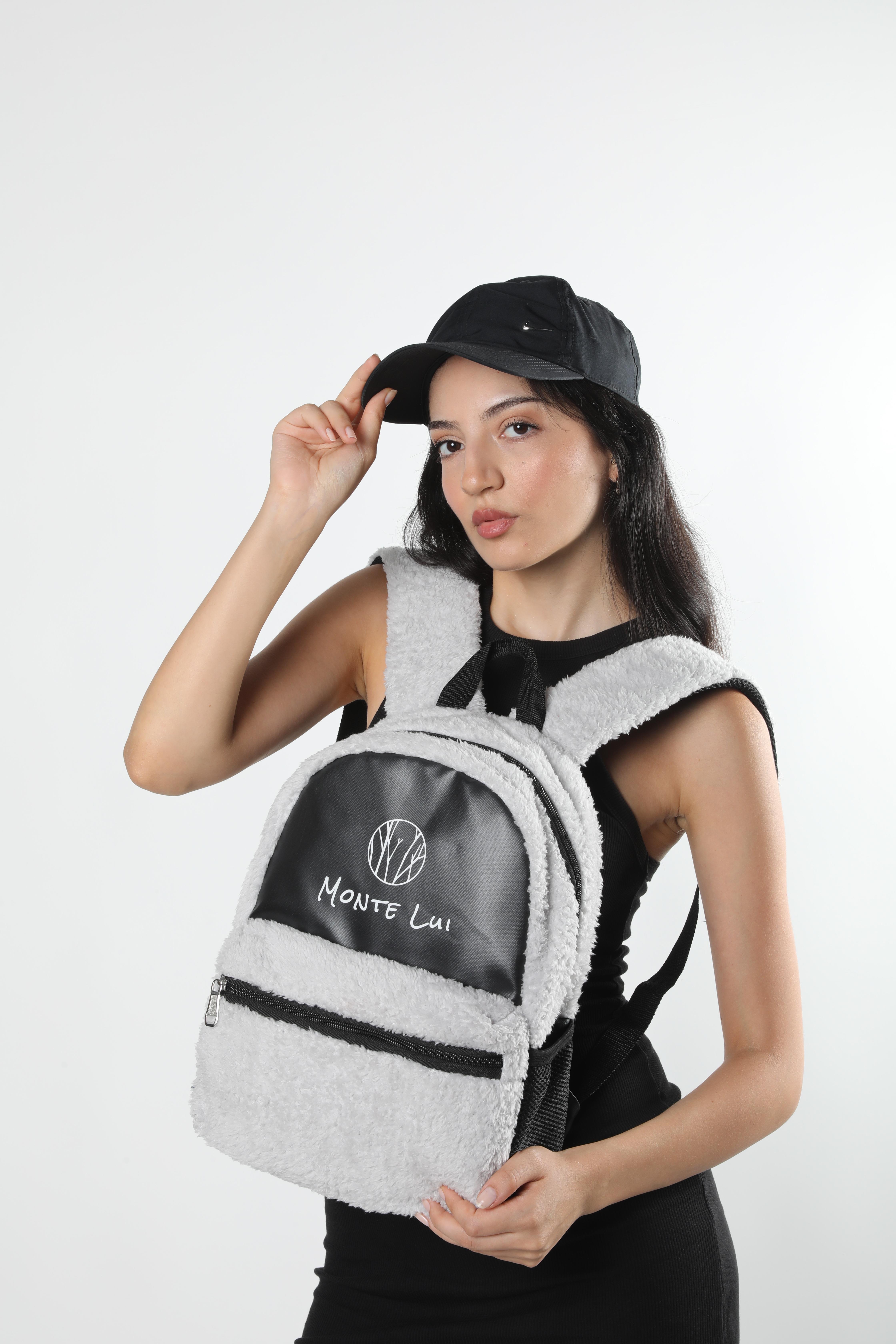 Monte Lui mnt3637 Peluş Sırt Çantası Beyaz