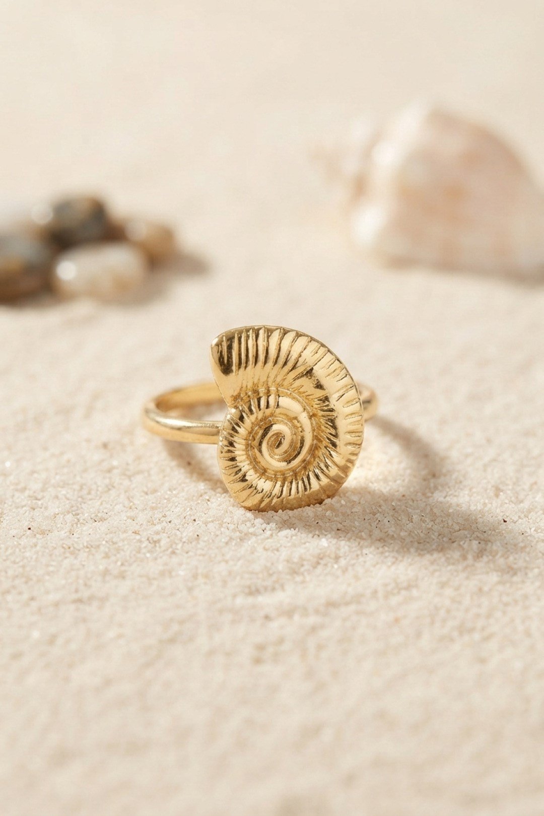 Nautilus Tasarım Gold Renk Kadın Yüzük