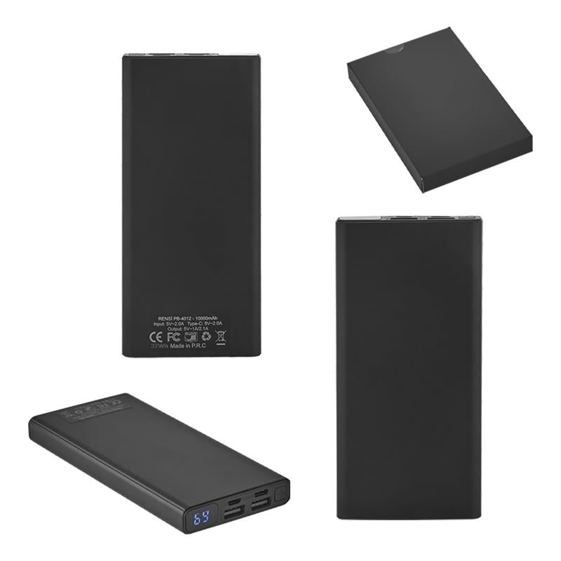 PB-4012 Siyah 10000mAh Powerbank Taşınabilir Pil Şarj Cihazı