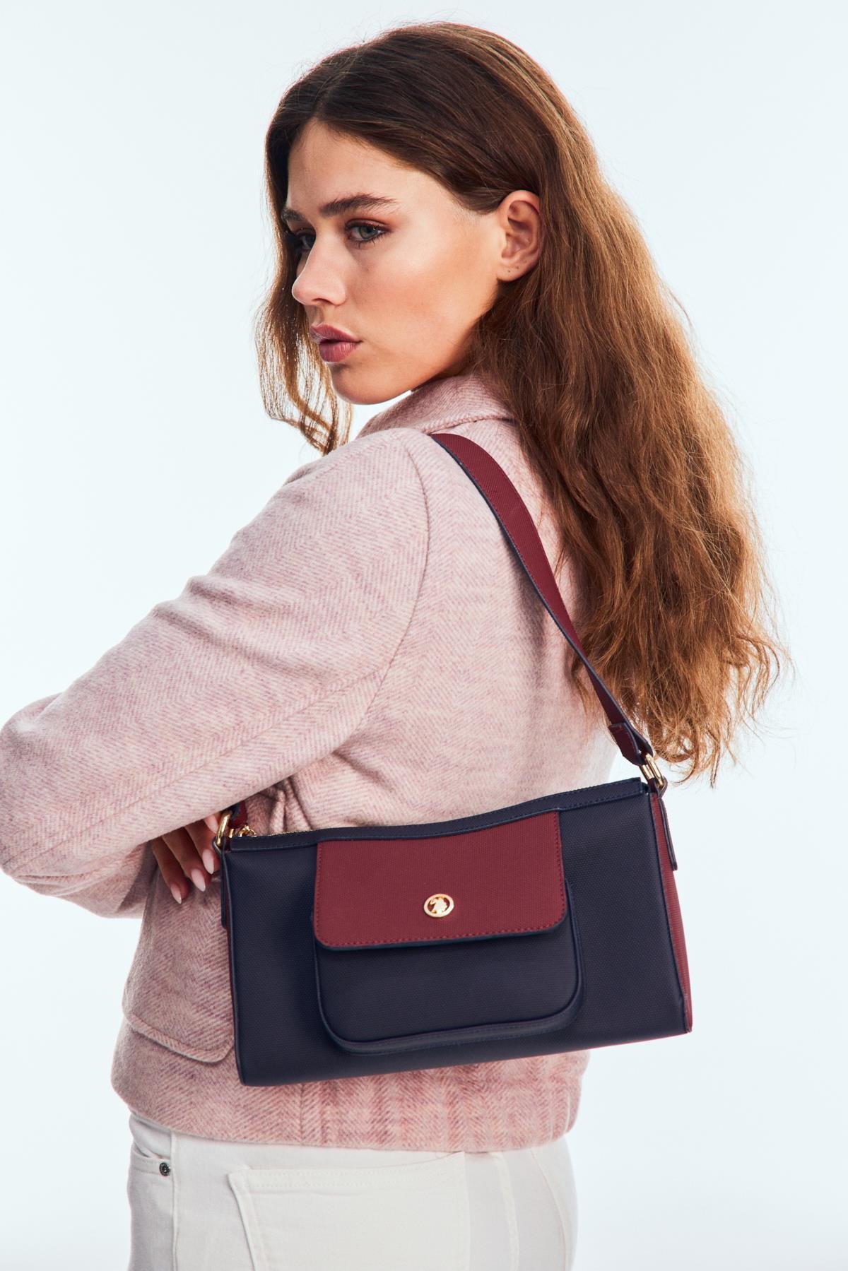 Us Polo us24709 Kadın Omuz Çantası Lacivert Bordo