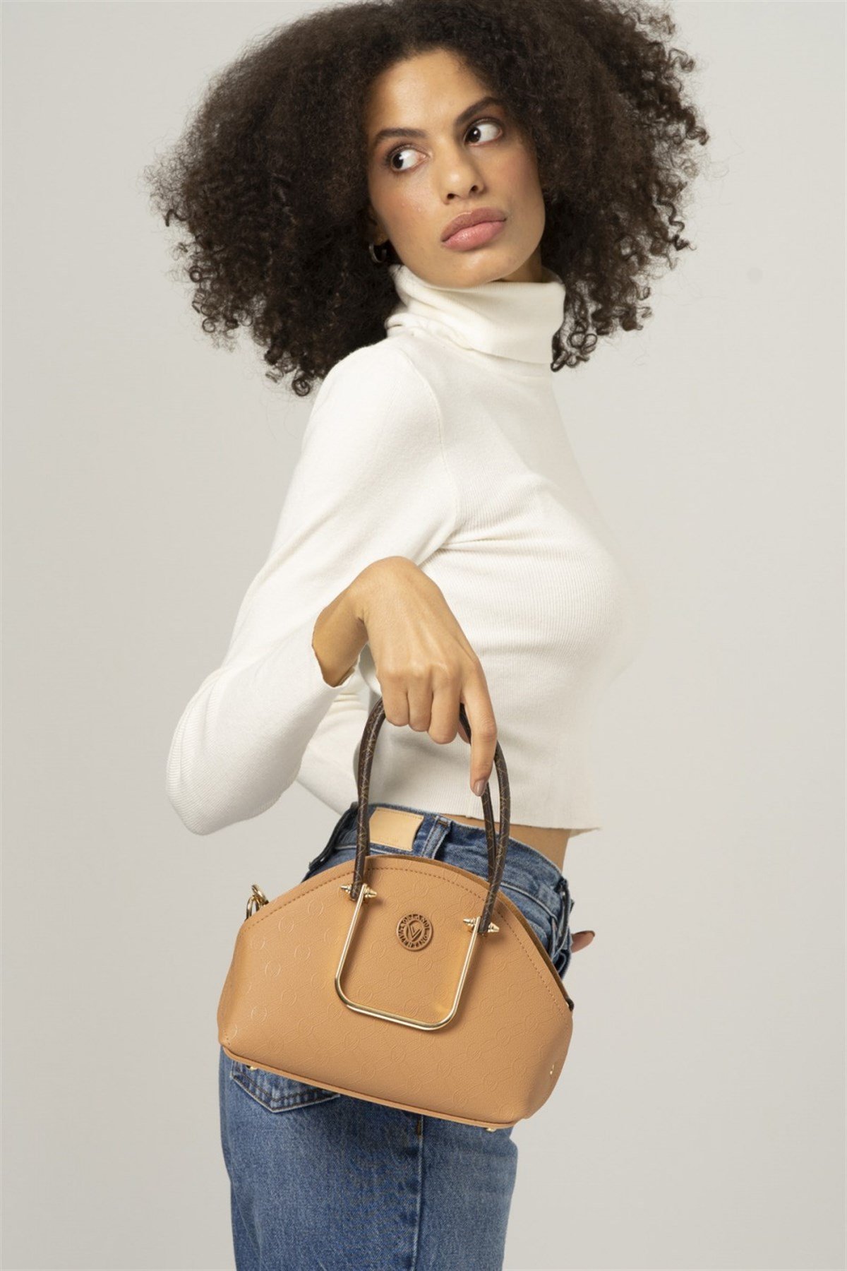 Valentino Orlandi vlt 075 Kadın El Çantası Camel 