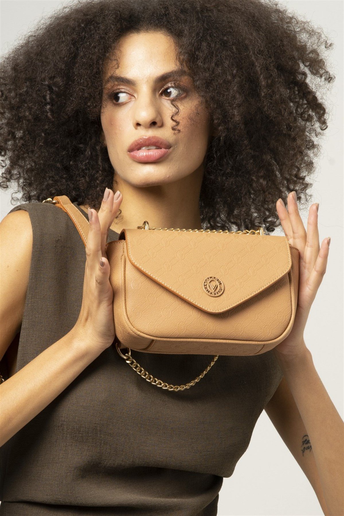 Valentıno Orlandi vlt 078 Kadın Çapraz Çanta Camel