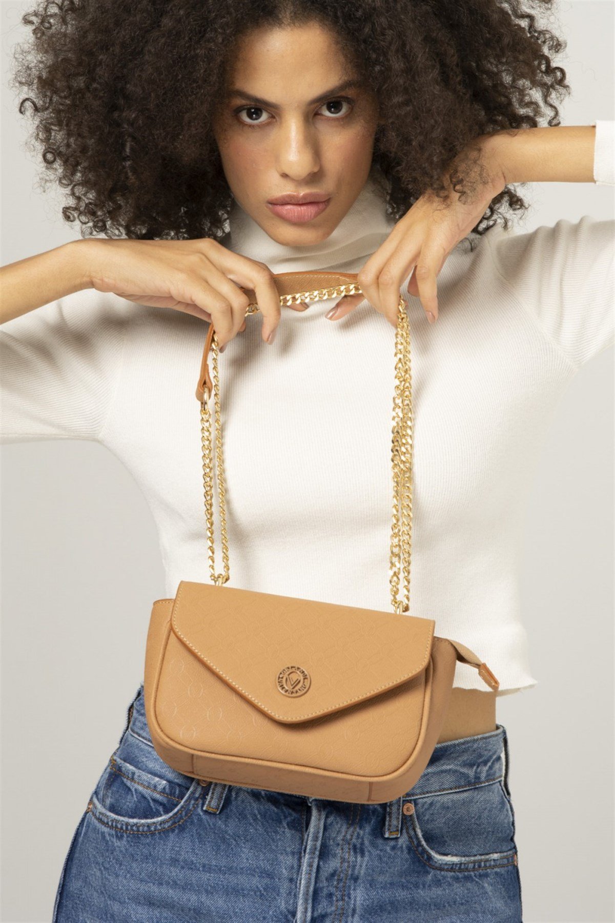 Valentıno Orlandi vlt 078 Kadın Çapraz Çanta Camel