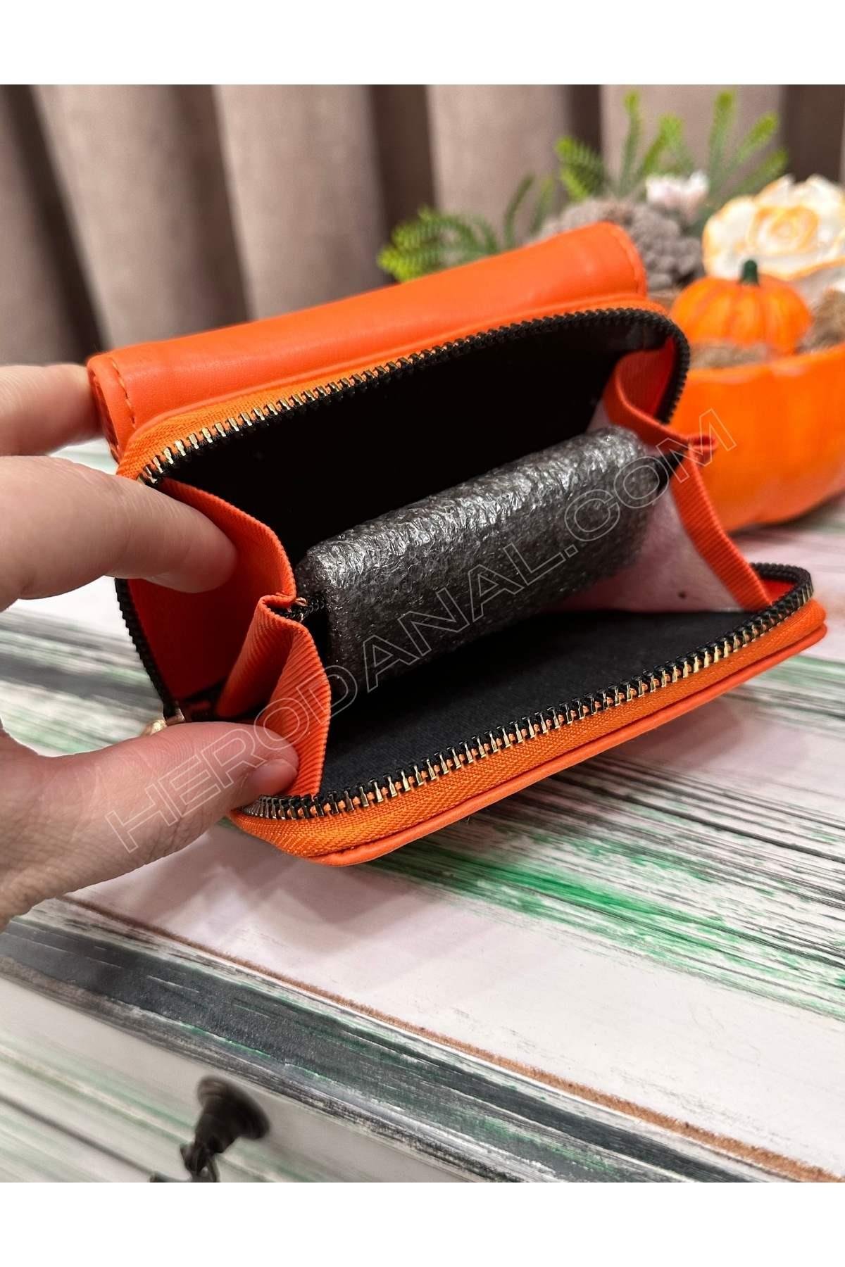 Bayan Cüzdan Çift Kullanım - Turuncu - Model 3