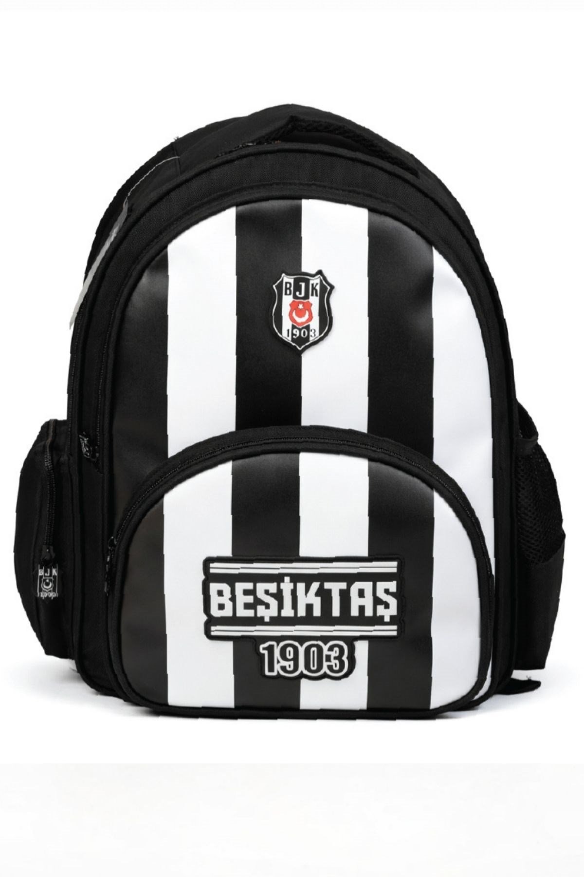 Beşiktaş Lisanslı 3 Bölmeli Çubuklu Desen Okul Sırt Çantası