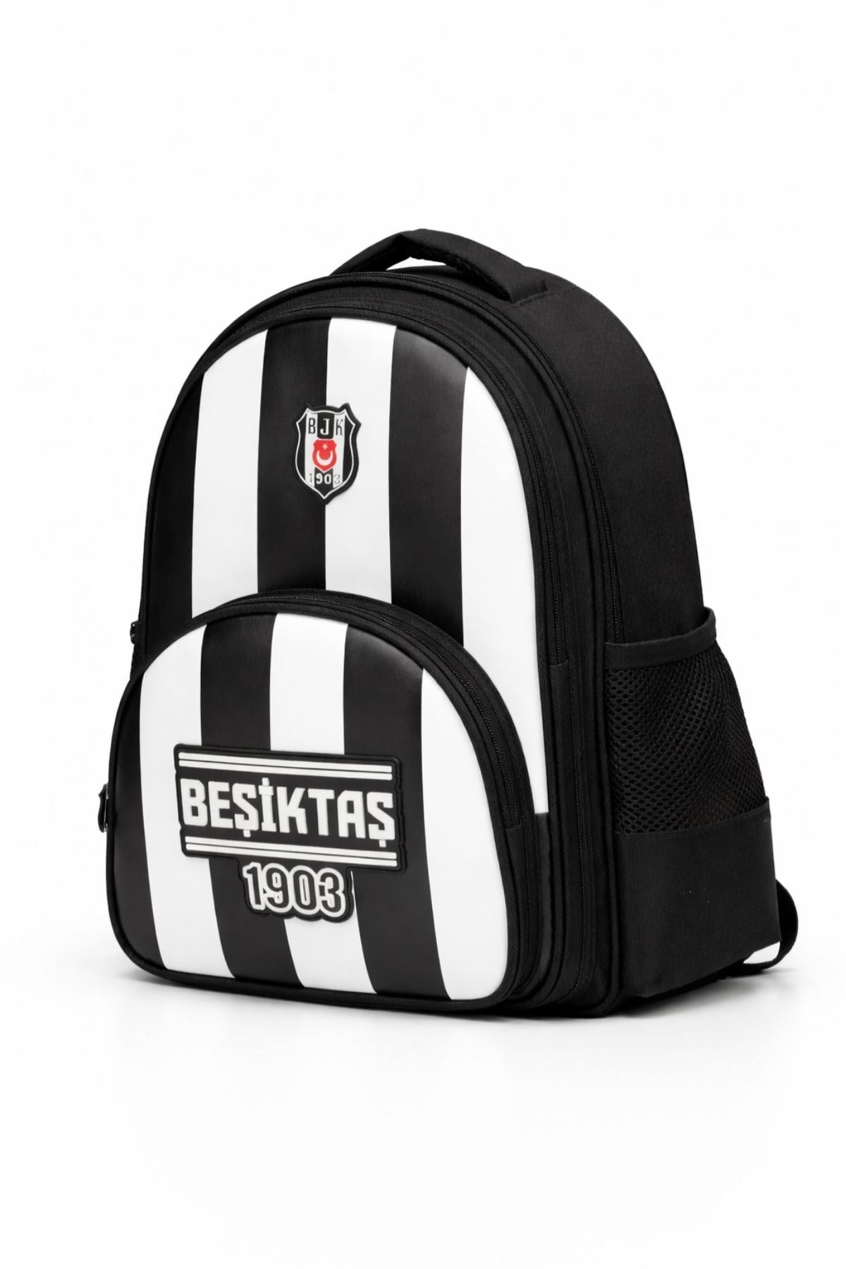 Beşiktaş Lisanslı 3 Bölmeli Çubuklu Desen Okul Sırt Çantası