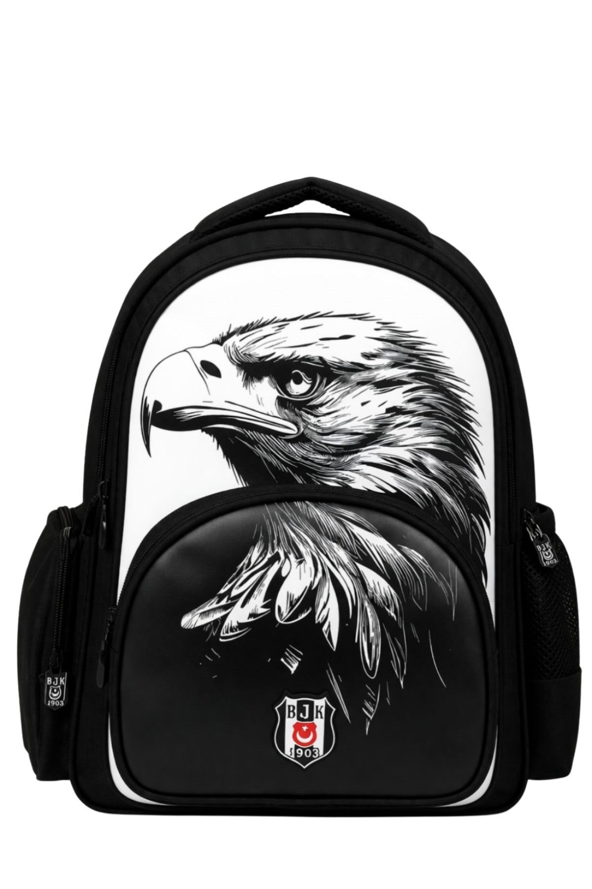 Beşiktaş Lisanslı 3 Bölmeli Kartal Desenli Okul Sırt Çantası