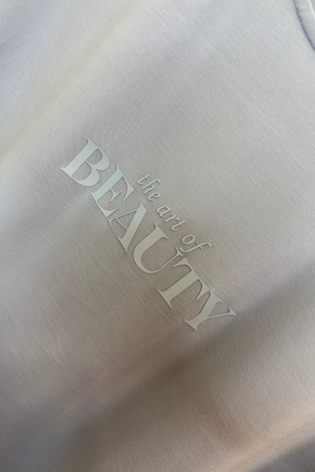 Kadın Tonoton Baskılı Basıc T-shirt -Mavi