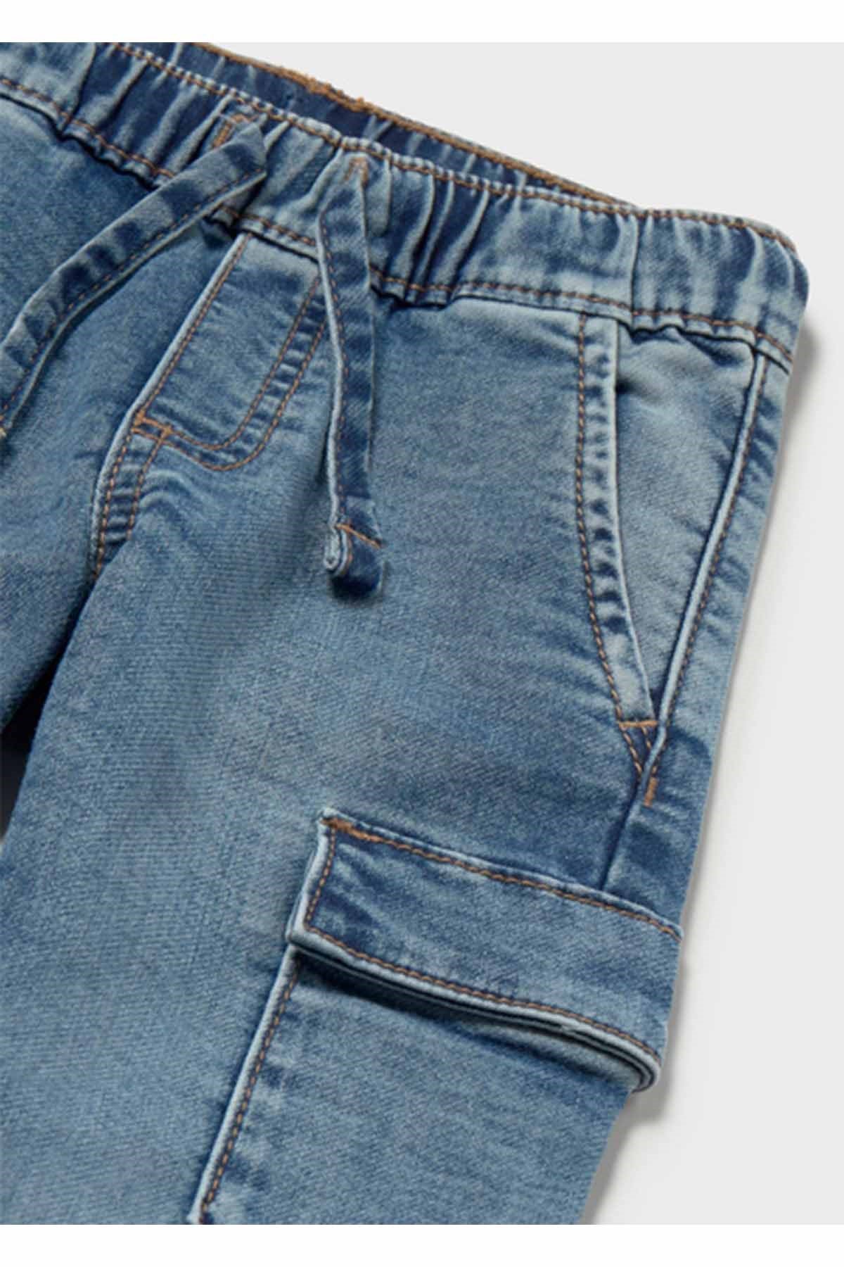 Mayoral Kış Sezon Erkek Bebek Kargo Cep Denim Pantolon - Mavi