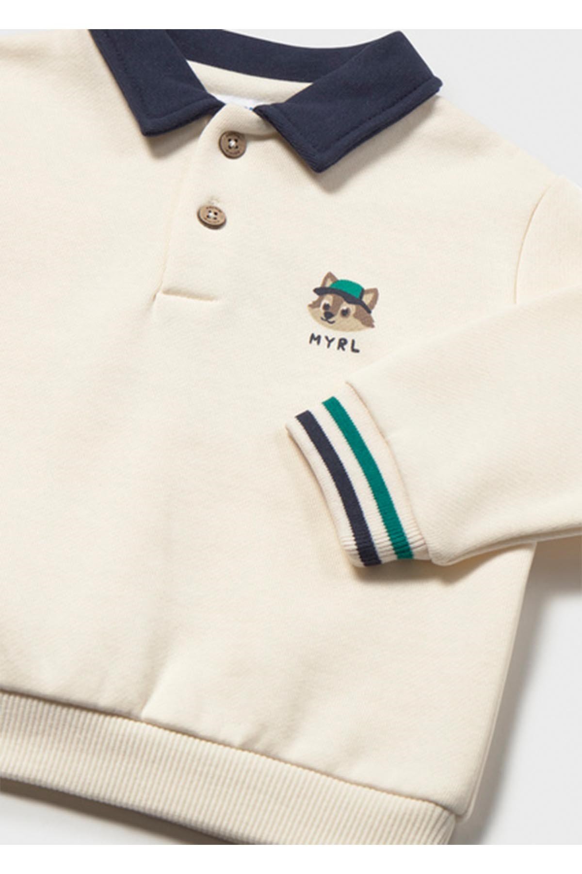 Mayoral Kış Sezon Erkek Bebek Polo Yakalı Sweat - Krem