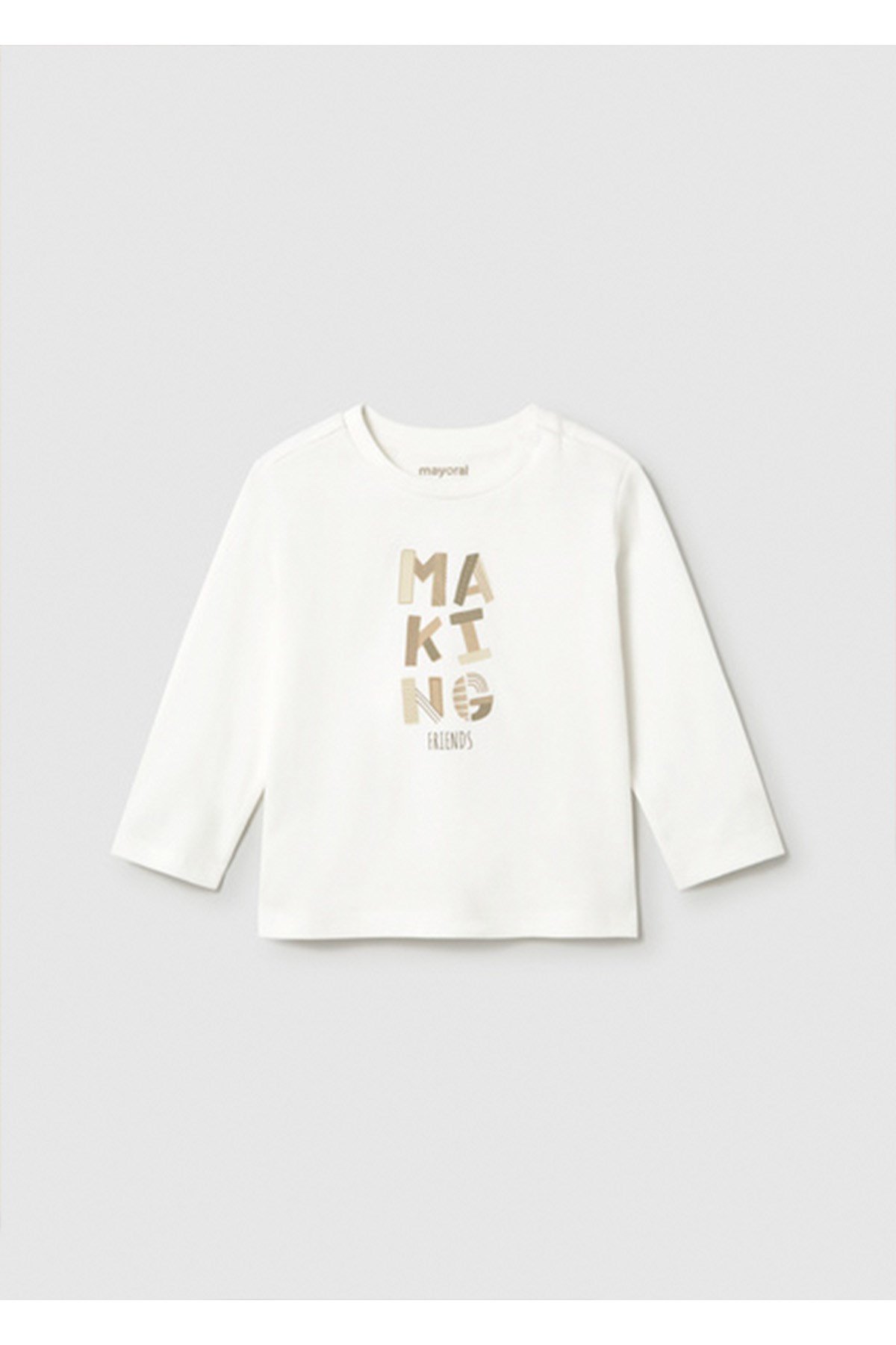 Mayoral Kış Sezon Erkek Bebek Uzun Kol Basic Tshirt - Krem