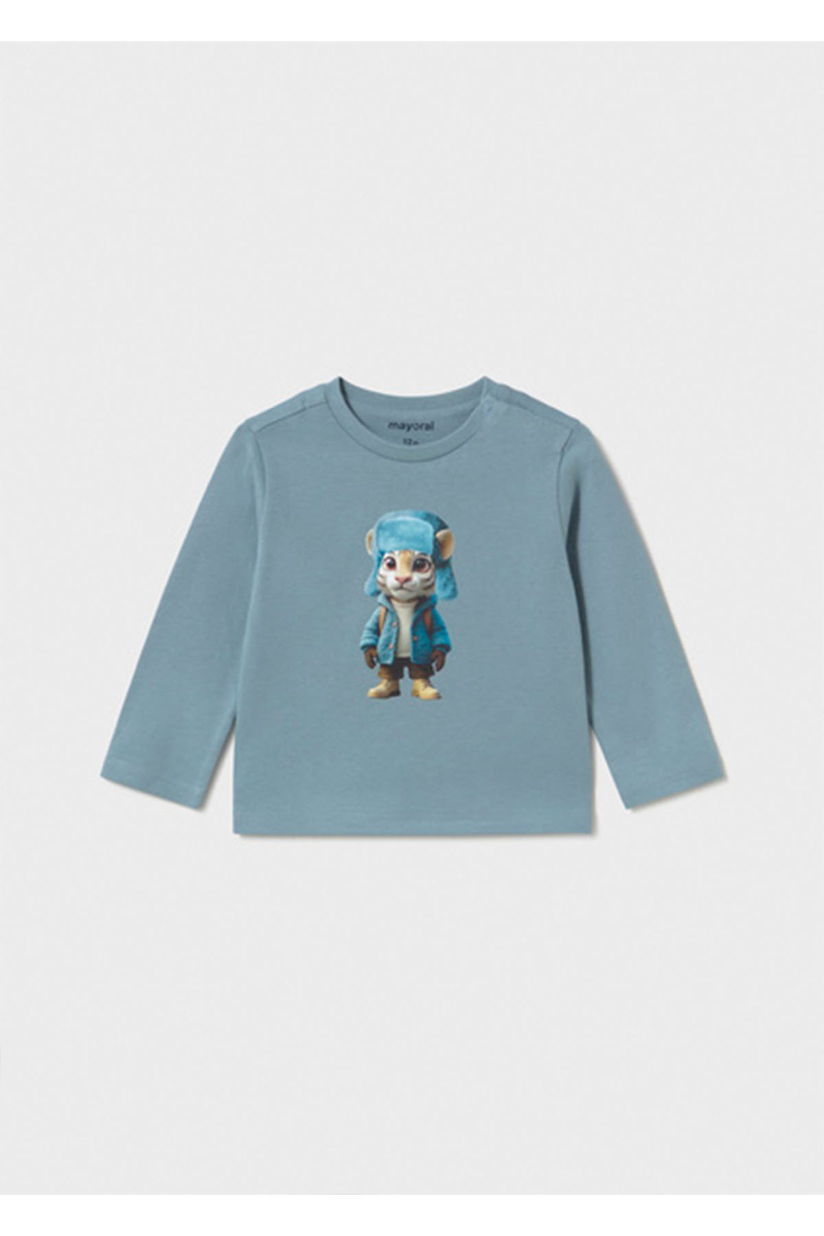 Mayoral Kış Sezon Erkek Bebek Uzun Kol Baskılı Tshirt - Koyu Yeşil