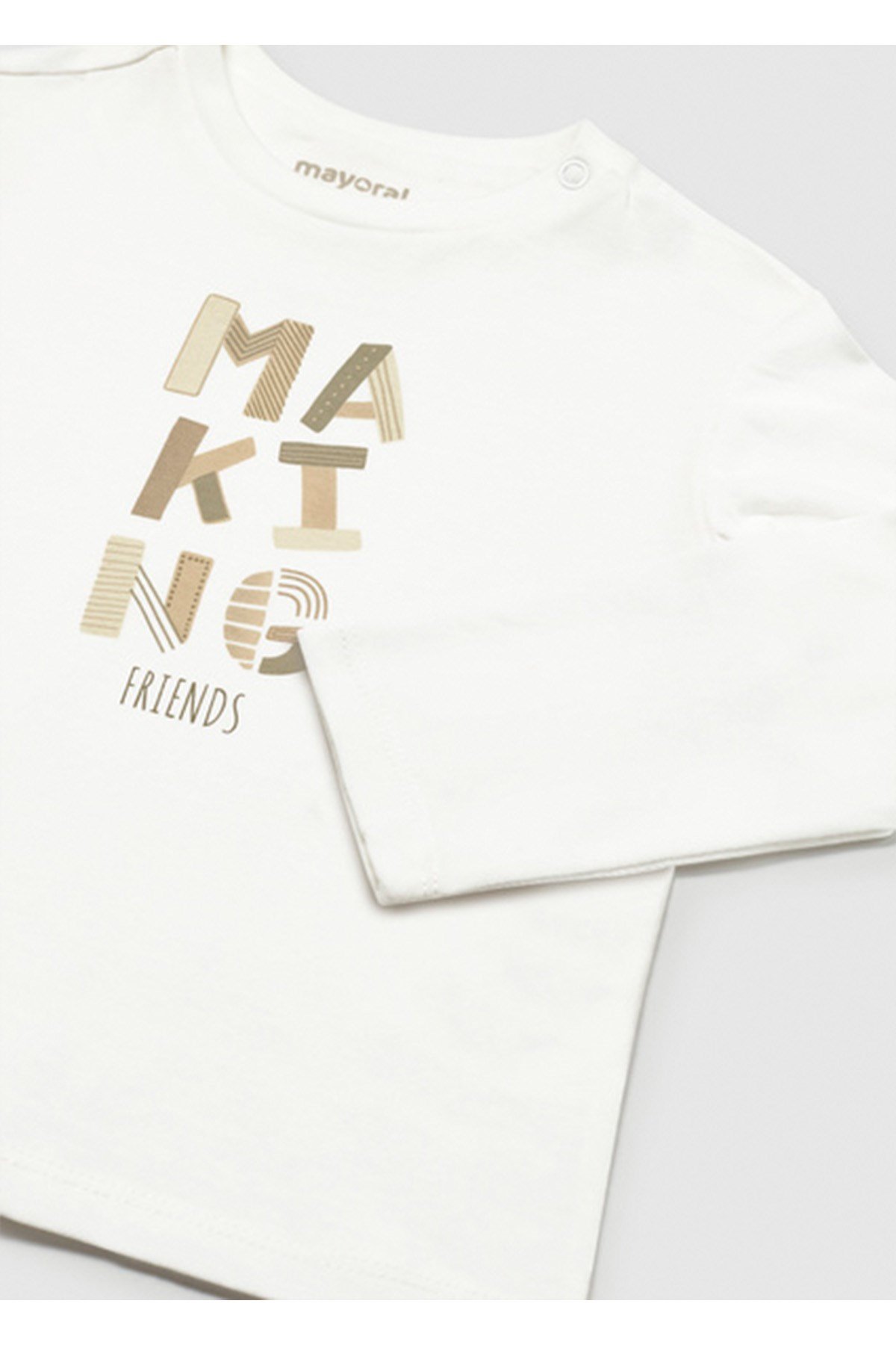 Mayoral Kış Sezon Erkek Bebek Uzun Kol Basic Tshirt - Krem