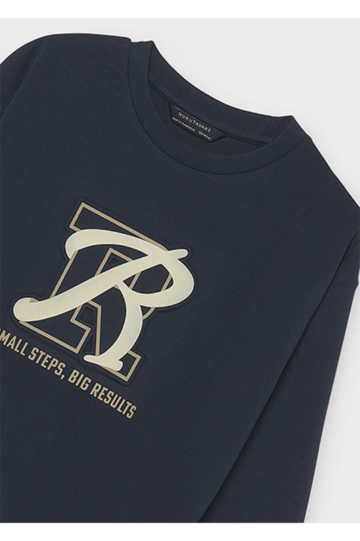 Mayoral Kış Sezon Erkek Çocuk Baskılı Uzun Kol Tshirt - Lacivert