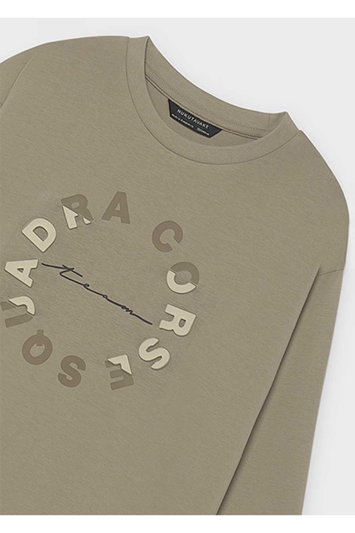 Mayoral Kış Sezon Erkek Çocuk Baskılı Uzun Kol Tshirt - Koyu Bej
