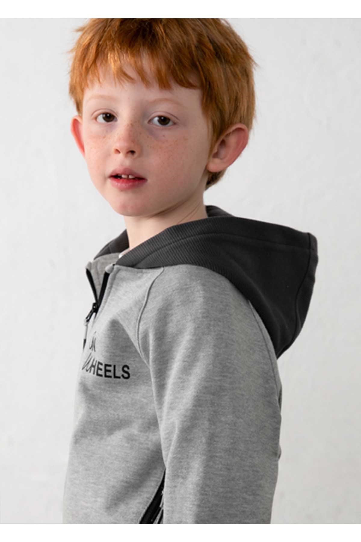 Mayoral Kış Sezon Erkek Çocuk Kapüşonlu Sweatshirt - Gri