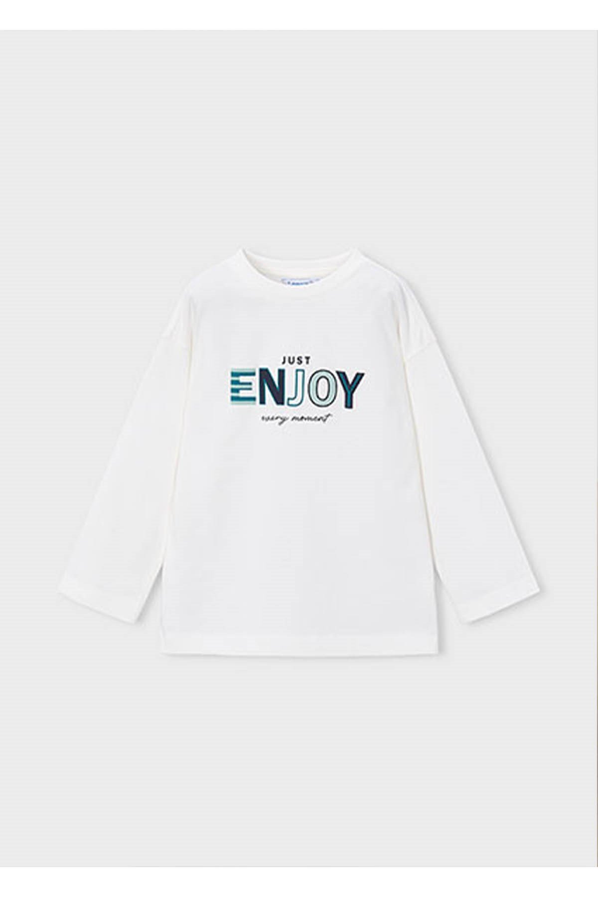 Mayoral Kış Sezon Erkek Çocuk Uzun Kol Tshirt - Krem