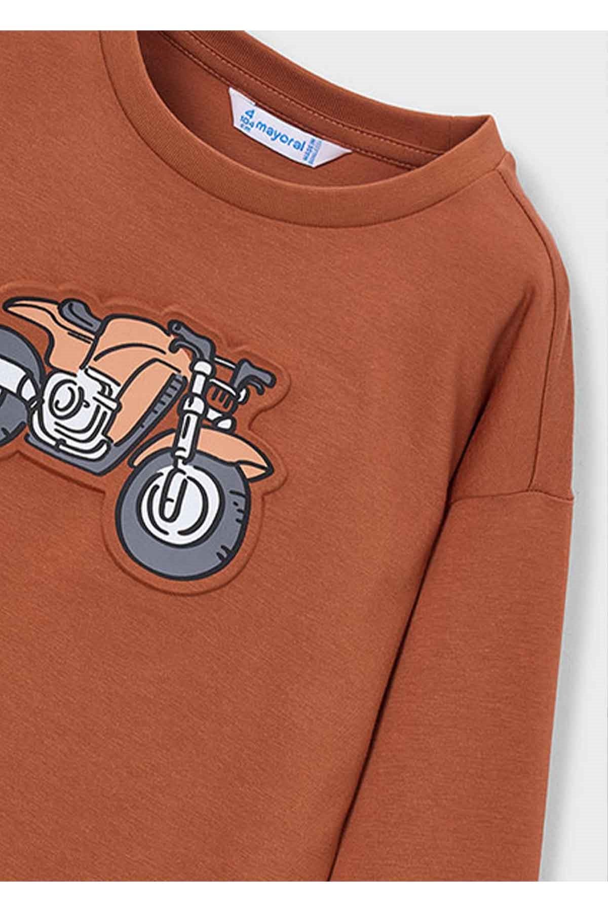 Mayoral Kış Sezon Erkek Çocuk Uzun Kol Kabartma Baskı Tshirt  - Kiremit