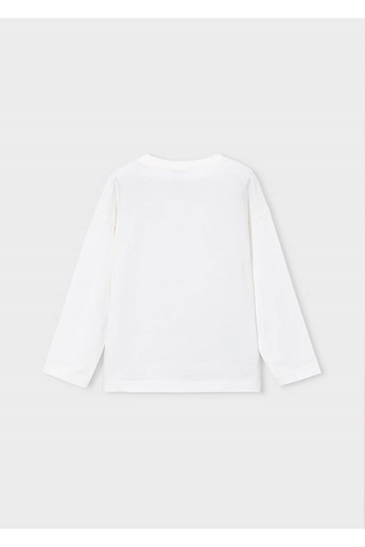 Mayoral Kış Sezon Erkek Çocuk Uzun Kol Tshirt - Krem