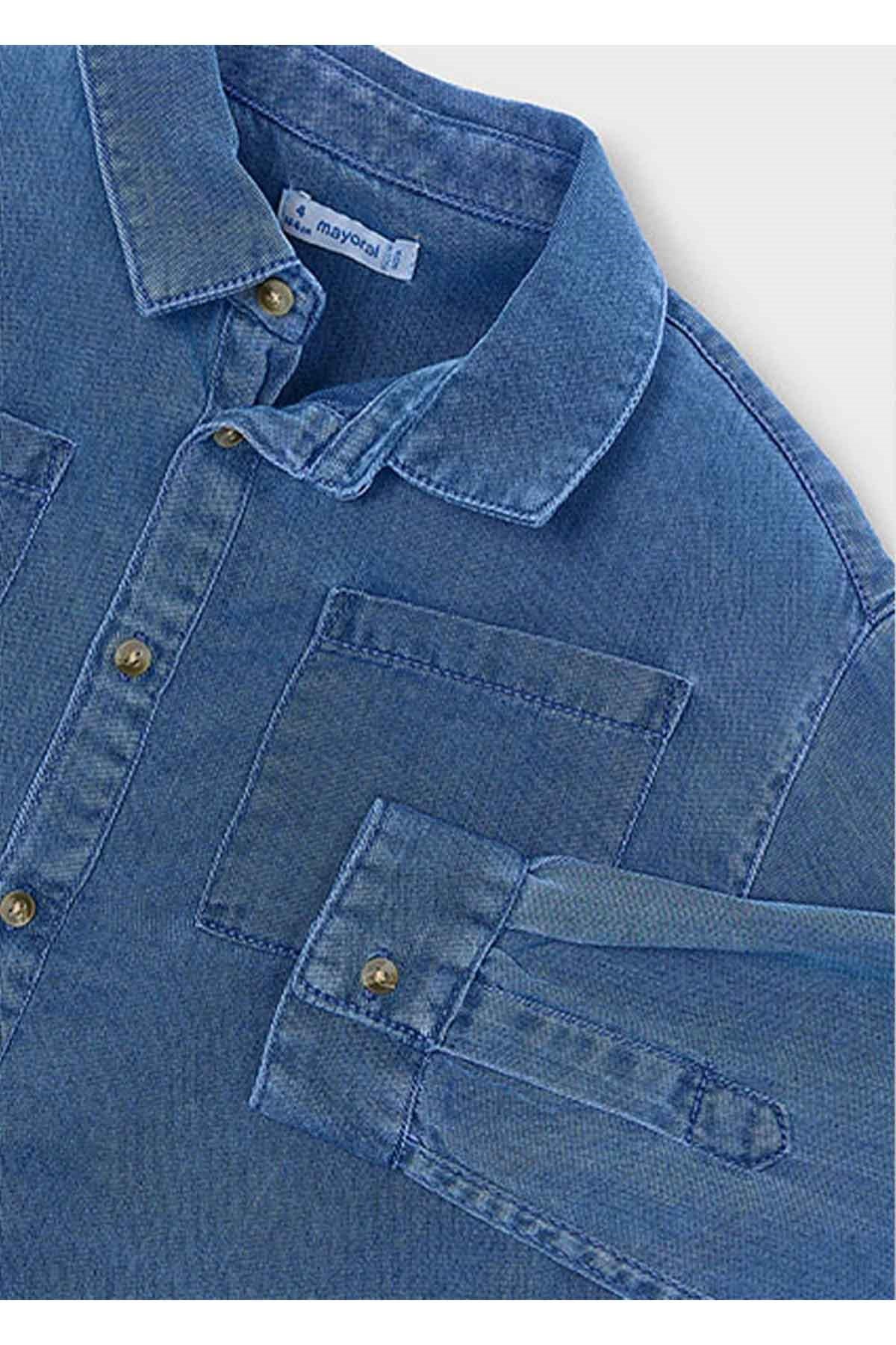 Mayoral Kış Sezon Erkek Çocuk Uzun Kol Denim Gömlek - Mavi